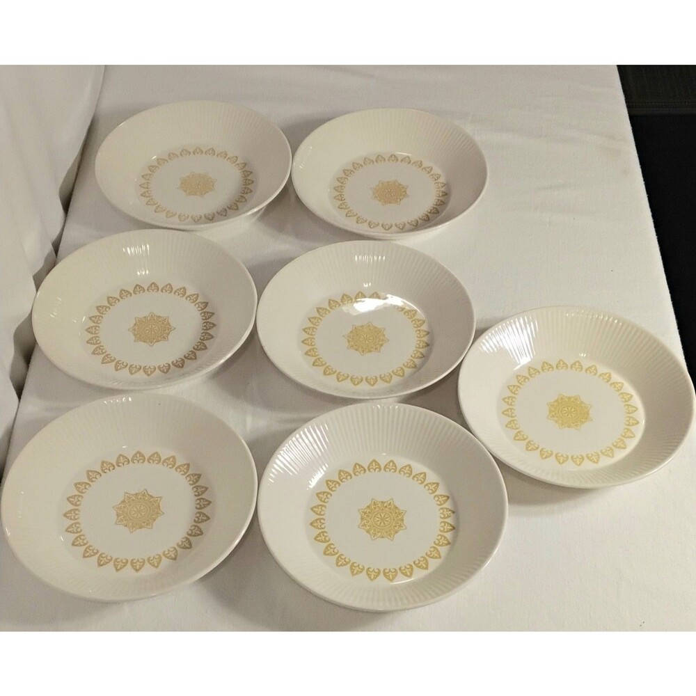 Sheffield Serenade 8" Bowls Golden Medallion Set Of 7 Excellent